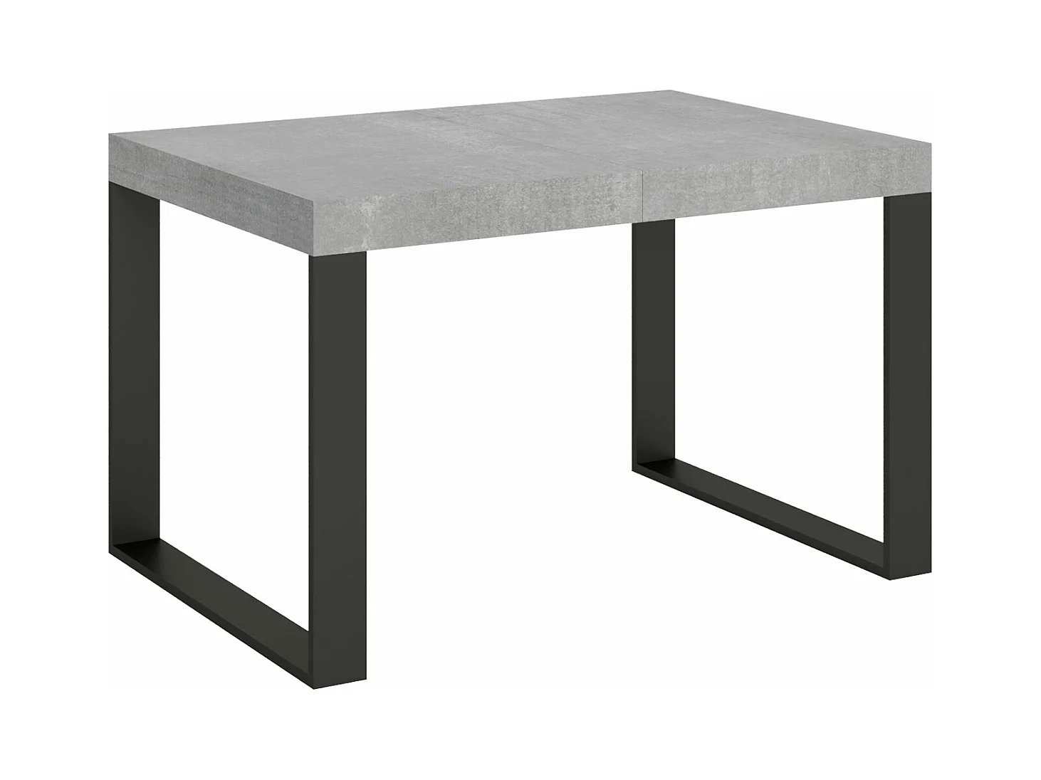 Table extensible 90x130/234 cm Tecno Gris Béton cadre Anthracite