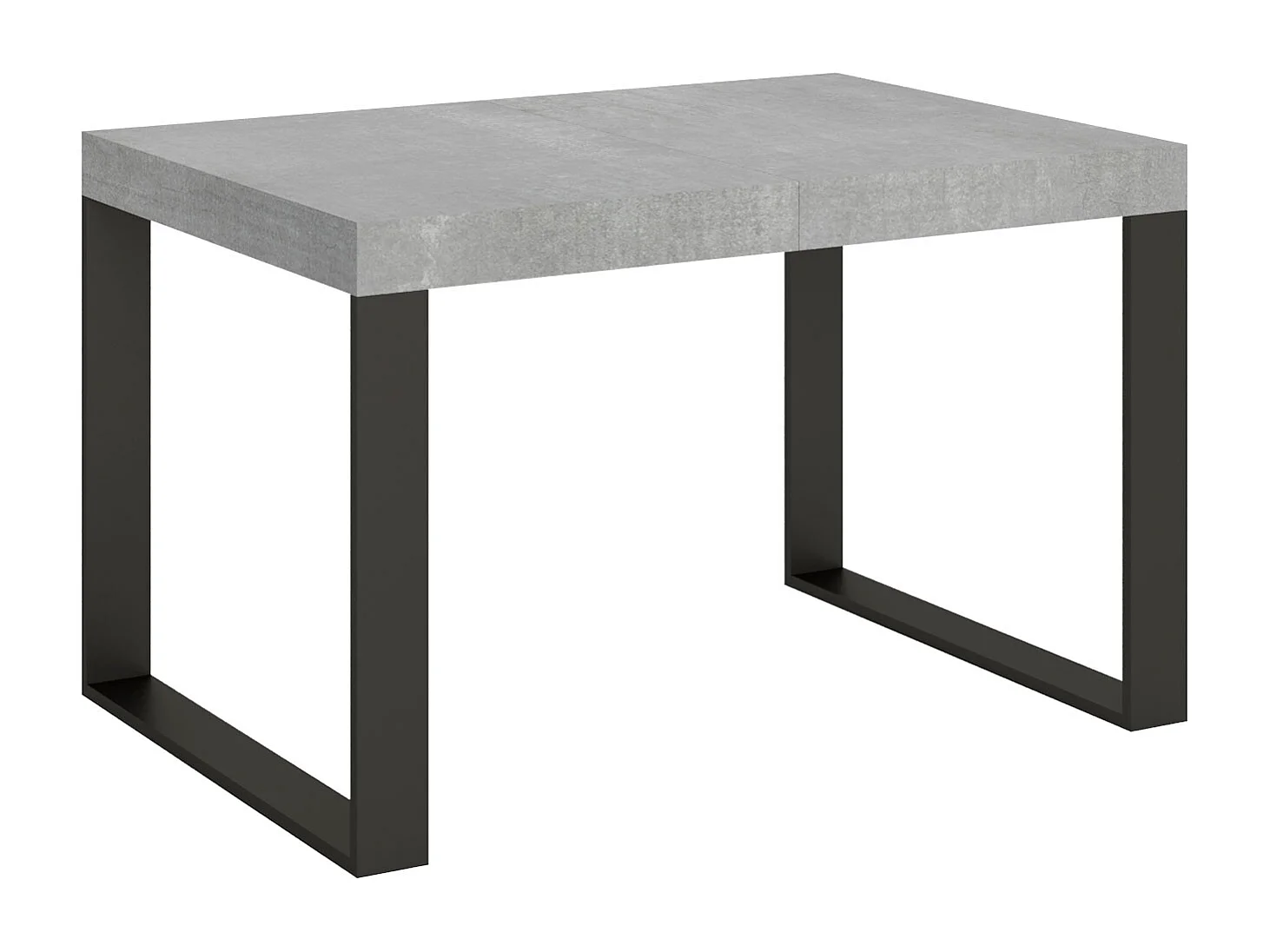 Udtræksbord 90x130/234 cm Tecno Cemento stel Antracit