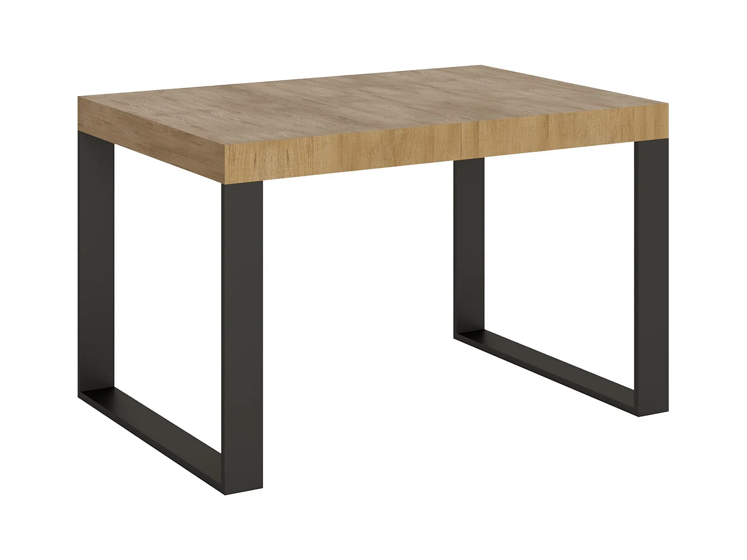 Uitschuifbare tafel 130 tot 234 cm licht hout en antraciet metalen poten Tiroz