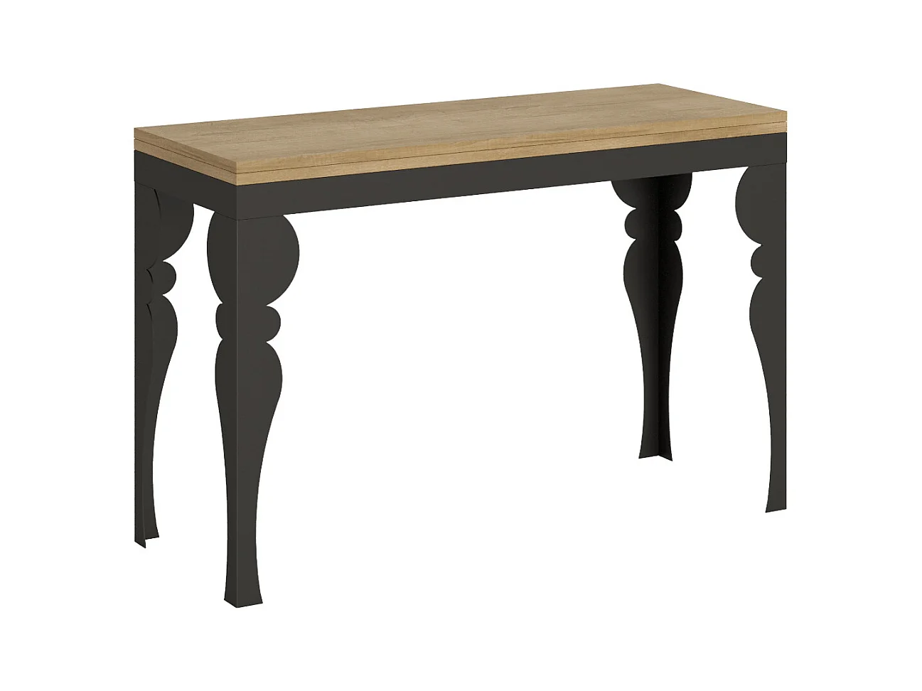 Mesa tipo libro 120x45/90 cm Paxon Double Roble Natural estructura Antracita