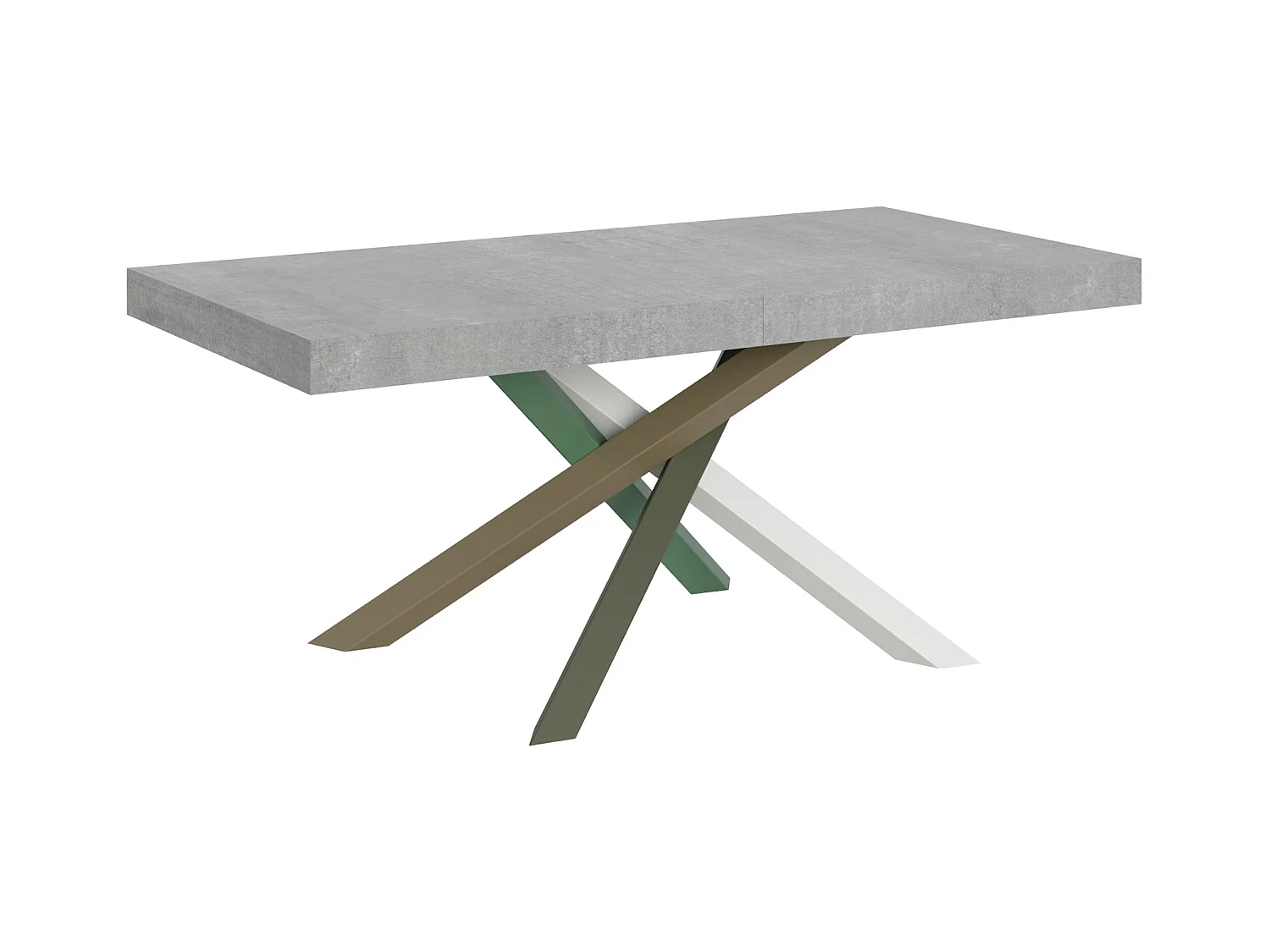 Table extensible 90x180/284 cm Volantis Gris Béton cadre 4/A