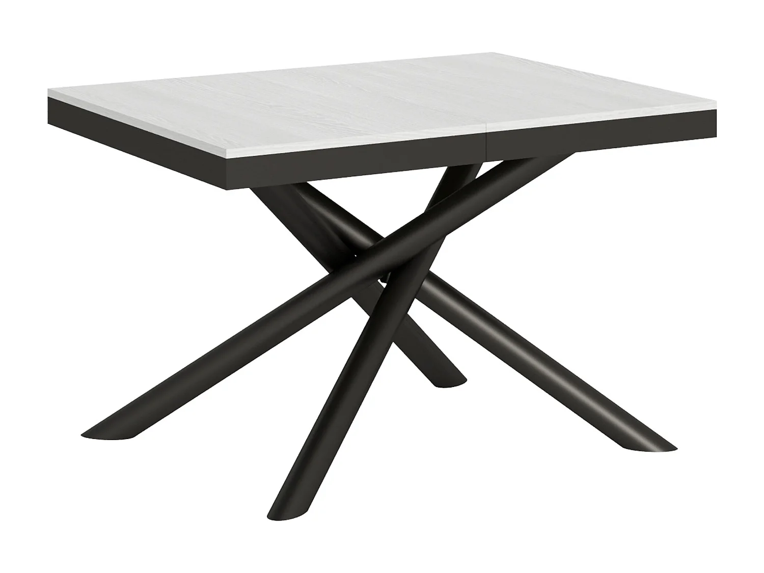 Table extensible 90x120/224 cm Famas Evolution Frêne Blanc cadre Anthracite