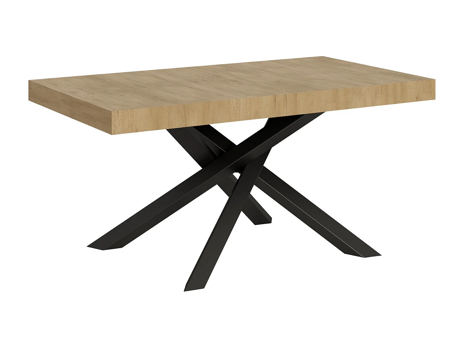 Table extensible 160/264x90 cm Volantis chêne nature pieds anthracite