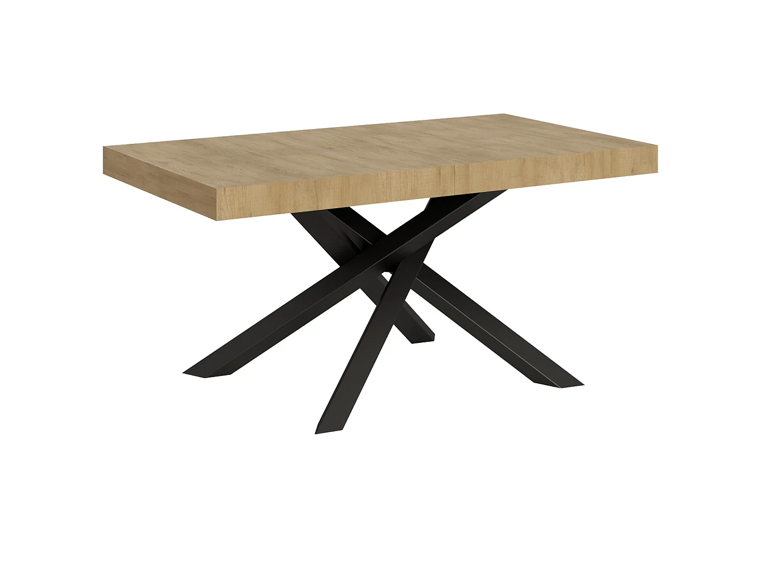 Table extensible 160/264x90 cm Volantis chêne nature pieds anthracite