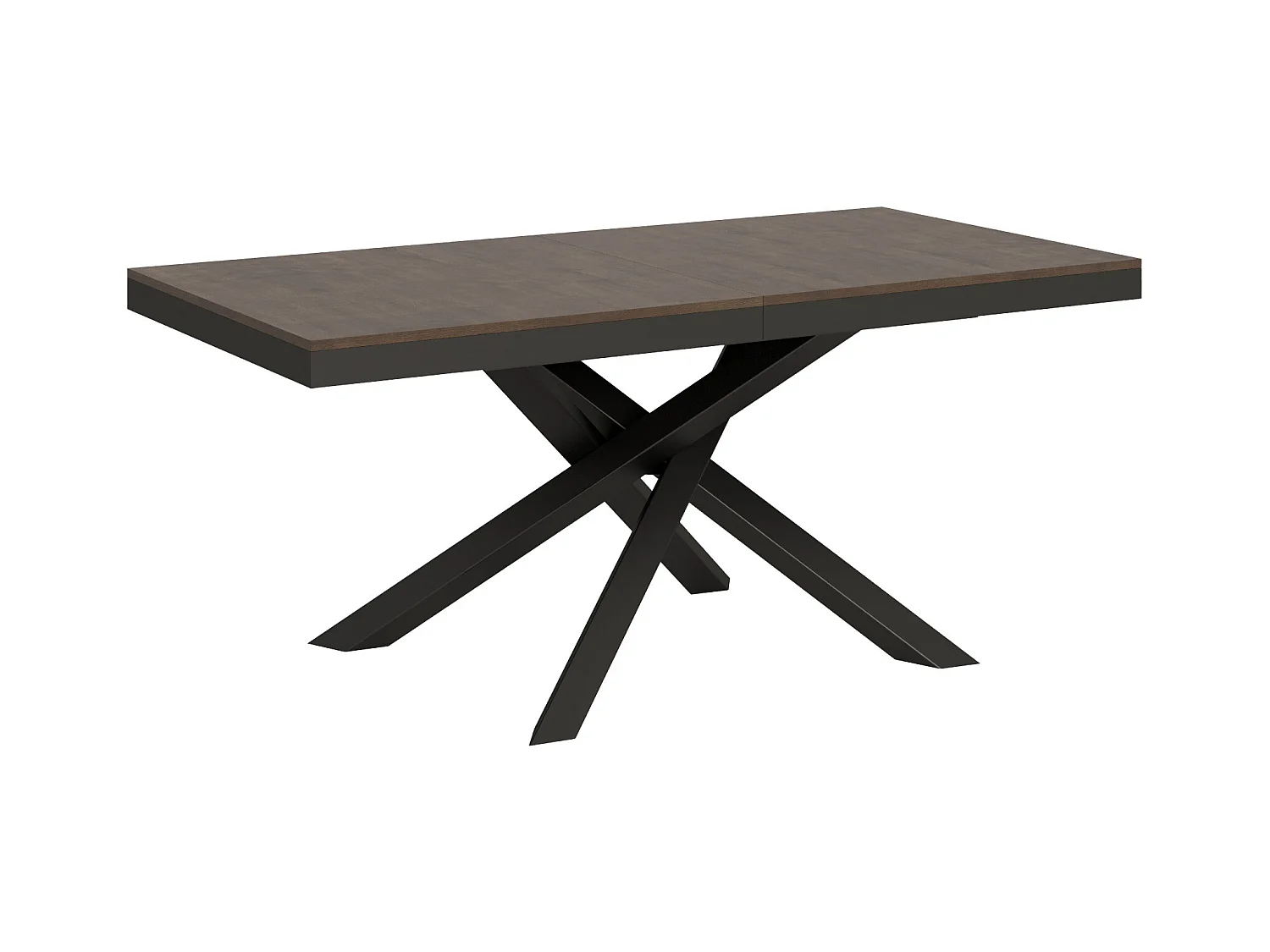 Table extensible 90x180/284 cm Volantis Evolution Noyer cadre Anthracite