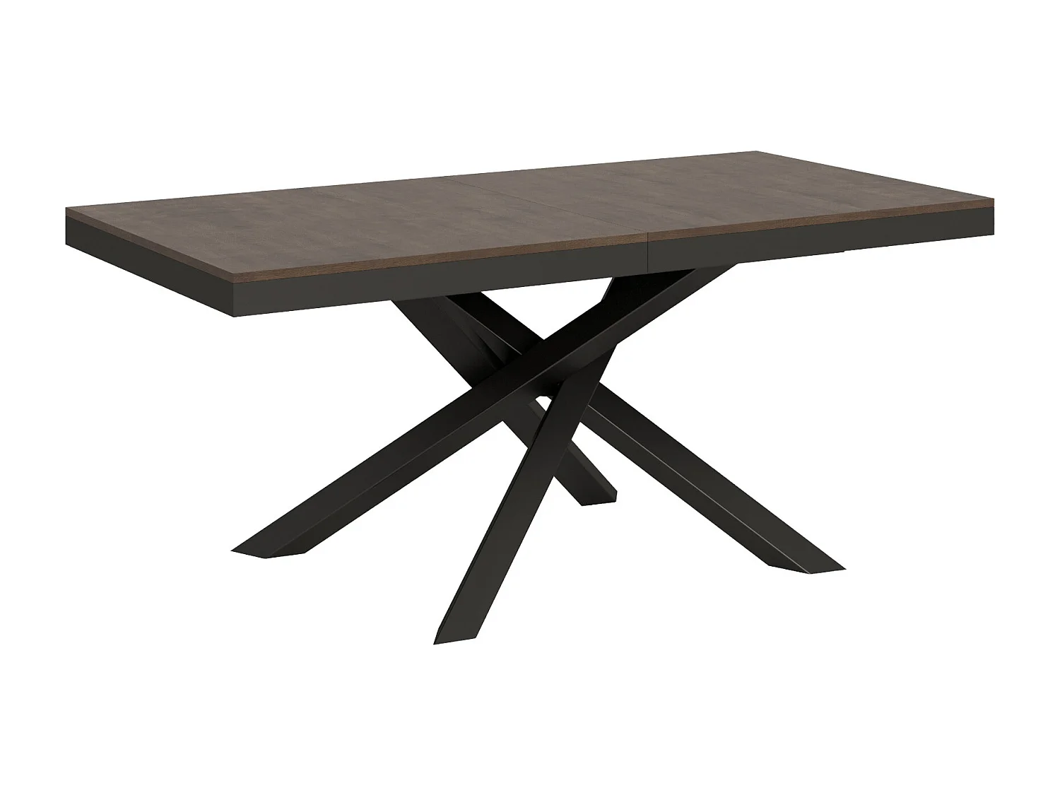 Table extensible 180/284x90 cm Volantis Evolution noyer cadre et pieds anthracite