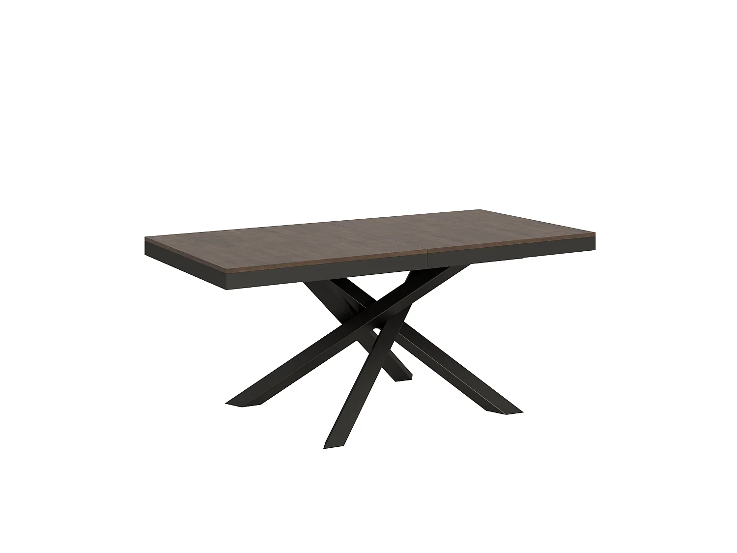 Table extensible 180/284x90 cm Volantis Evolution noyer cadre et pieds anthracite