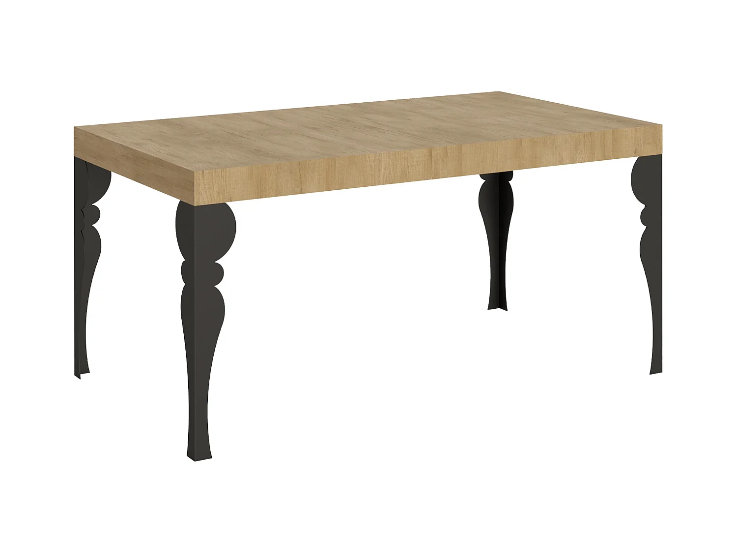Table extensible 90x160/264 cm Paxon Chêne Nature cadre Anthracite