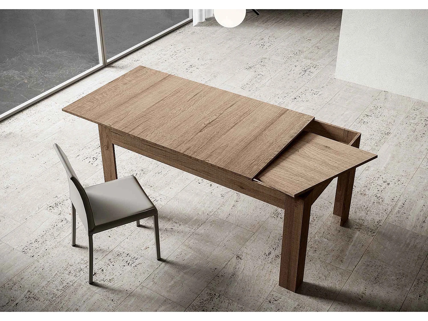 Table extensible 90x120/180 cm Bibi Chêne Nature