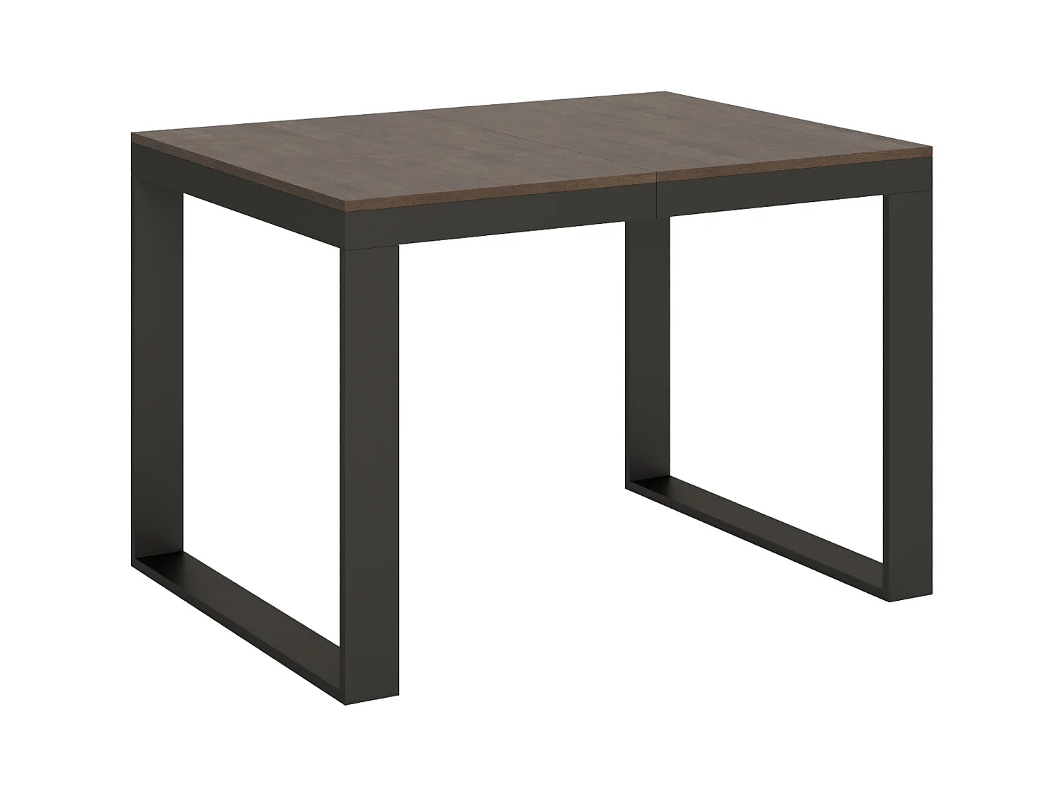 Uitschuifbare tafel 120 tot 380 cm donker hout en antraciet metaal Likro