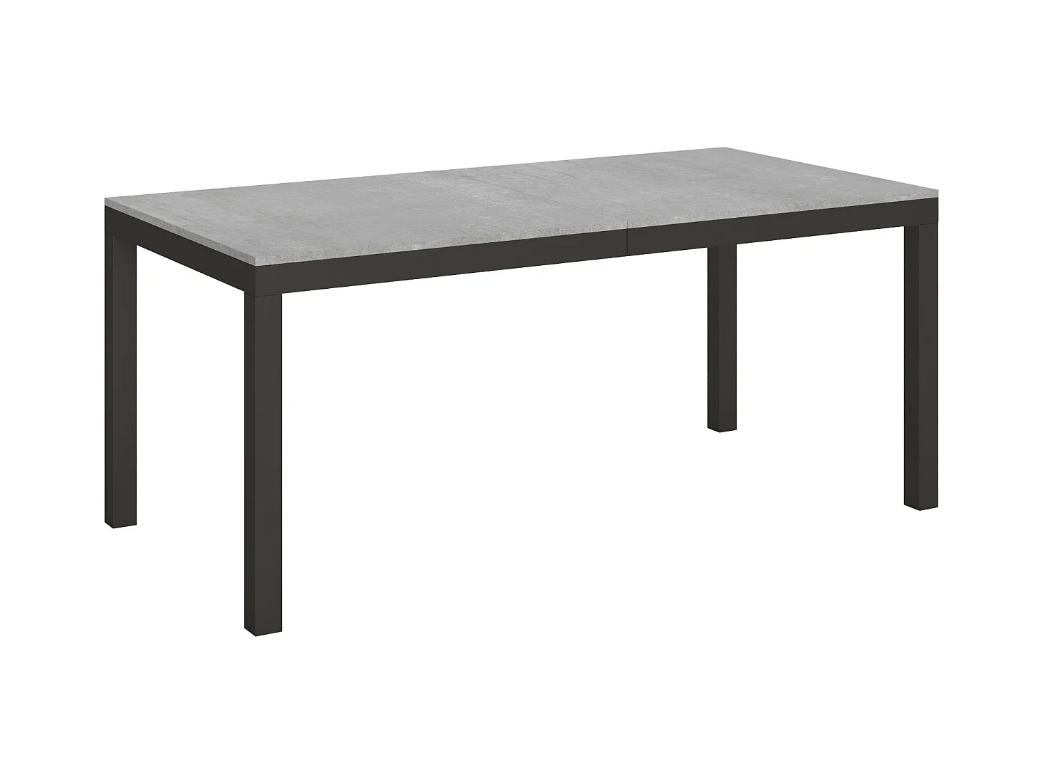 Table extensible 90x180/284 cm Everyday Evolution Gris Béton cadre Anthracite