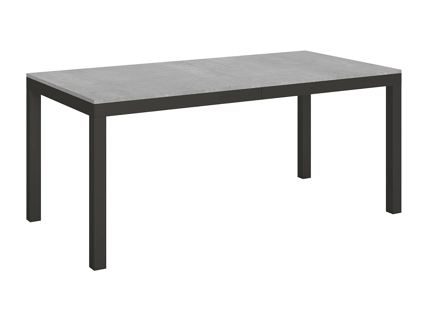 Table extensible 180/284x90 cm Everyday Evolution gris béton cadre et pieds anthracite