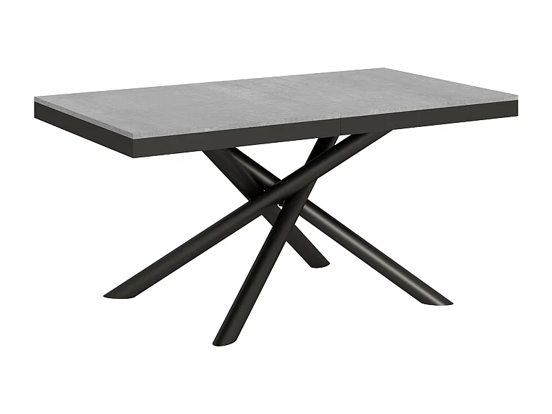Uitschuifbare tafel 90x160/420 cm Famas Evolution cement frame antraciet