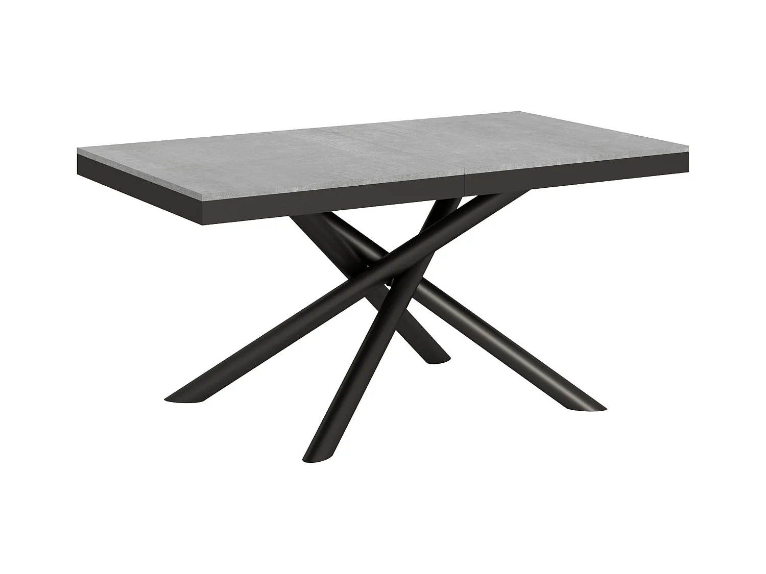 Table extensible 90x160/420 cm Famas Evolution Gris Béton cadre Anthracite
