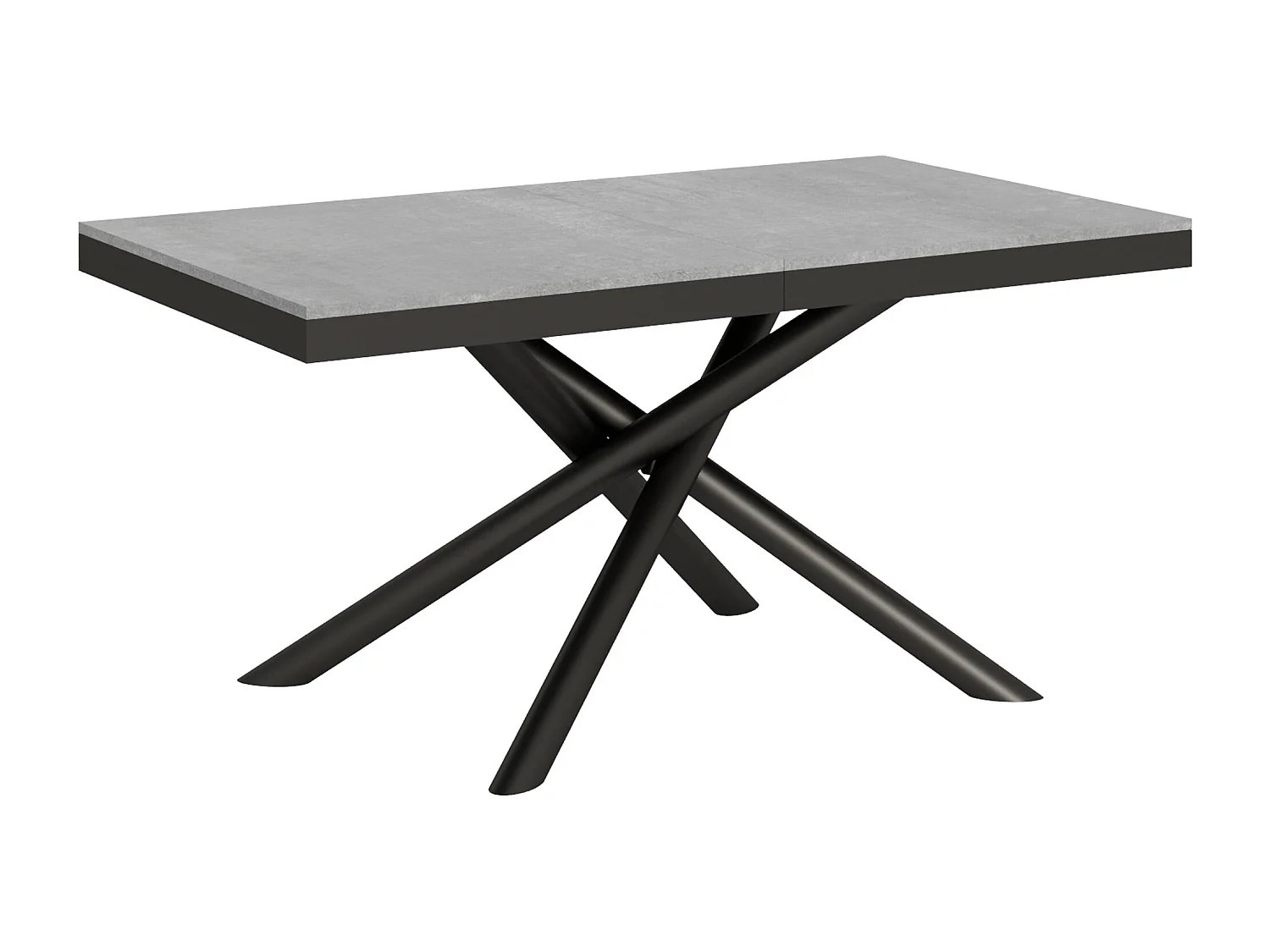 Table extensible 90x160/420 cm Famas Evolution Gris Béton cadre Anthracite