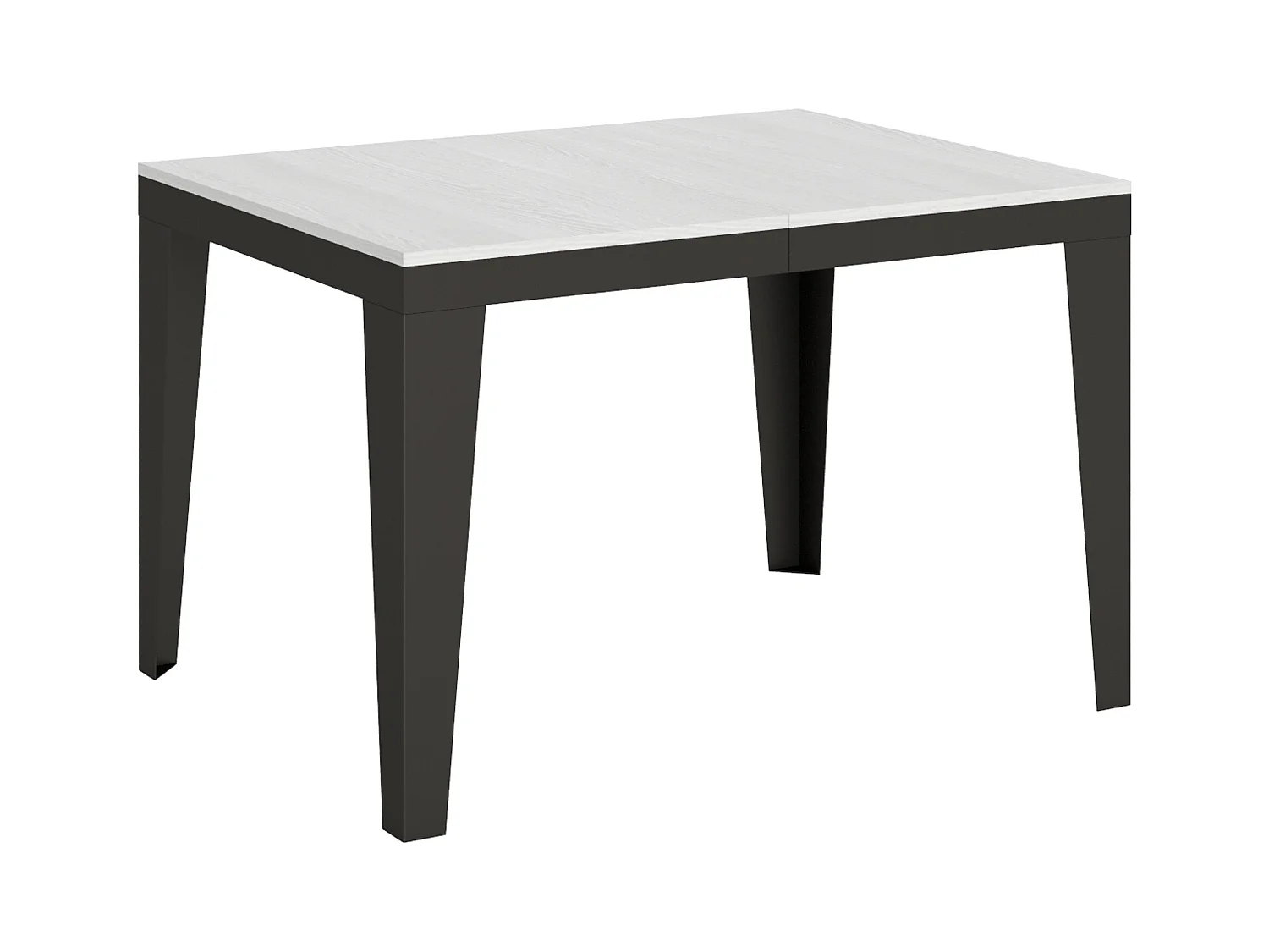 Table extensible 90x120/380 cm Flame Evolution Frêne Blanc cadre Anthracite