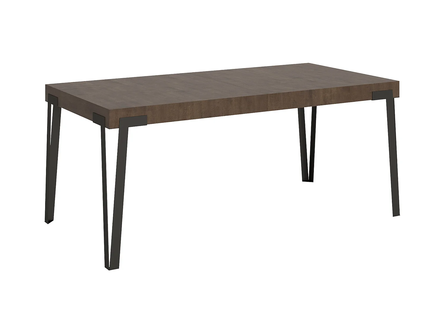 Table extensible 90x180/284 cm Rio Noyer cadre Anthracite