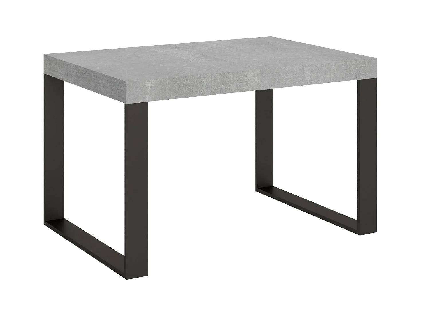 Table extensible 90x130/390 cm Tecno Premium Gris Béton cadre Anthracite