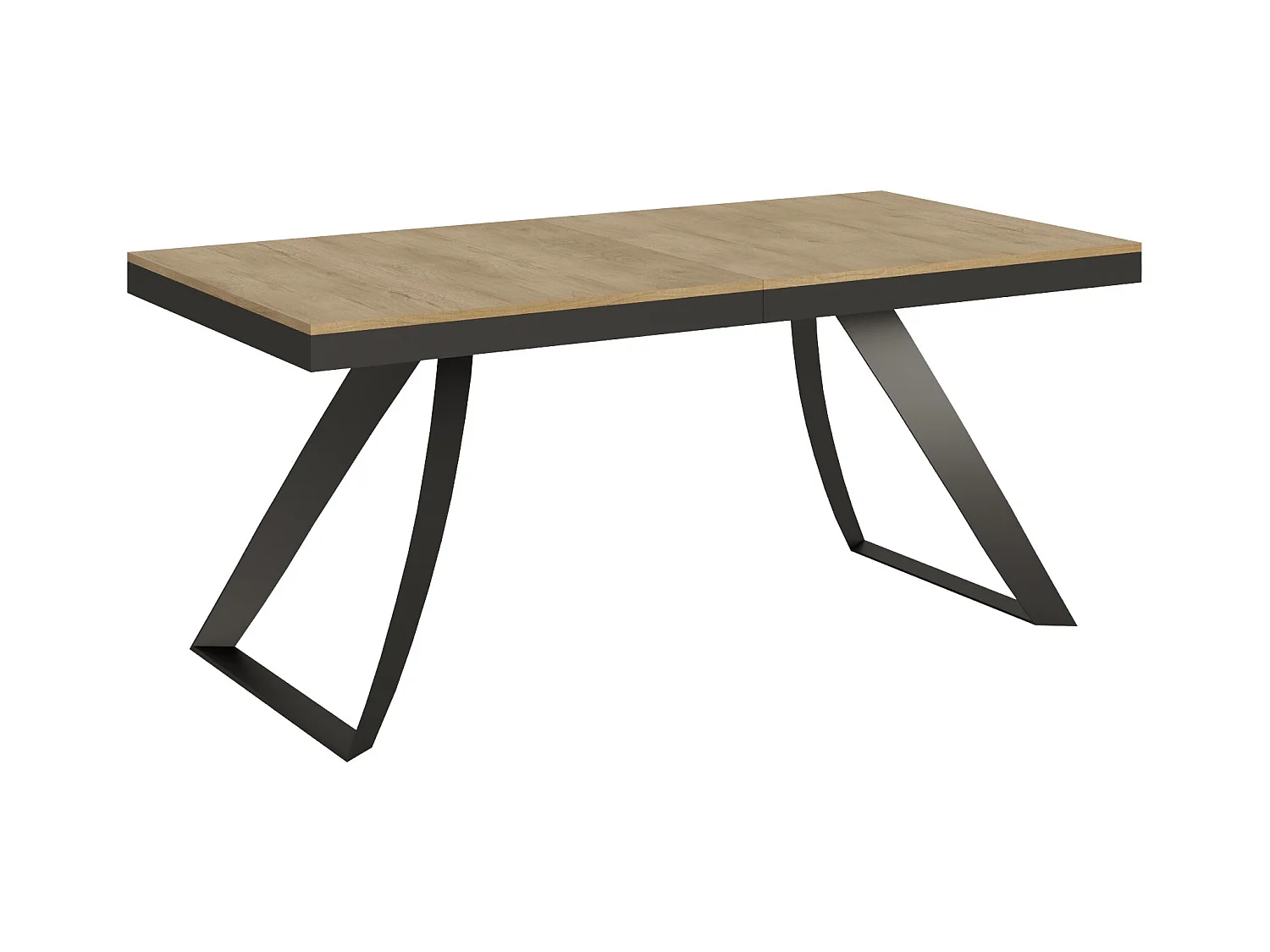 Table extensible 90x180/284 cm Proxy Evolution Chêne Nature cadre Anthracite