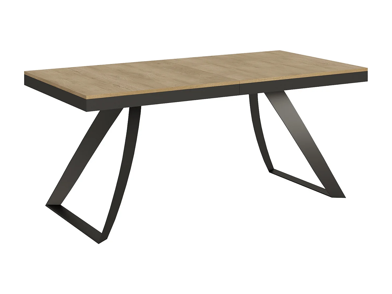 Table extensible 90x180/284 cm Proxy Evolution Chêne Nature cadre Anthracite