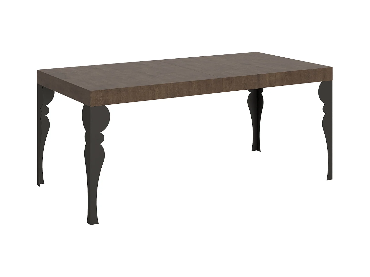 Table extensible 90x180/284 cm Paxon Noyer cadre Anthracite