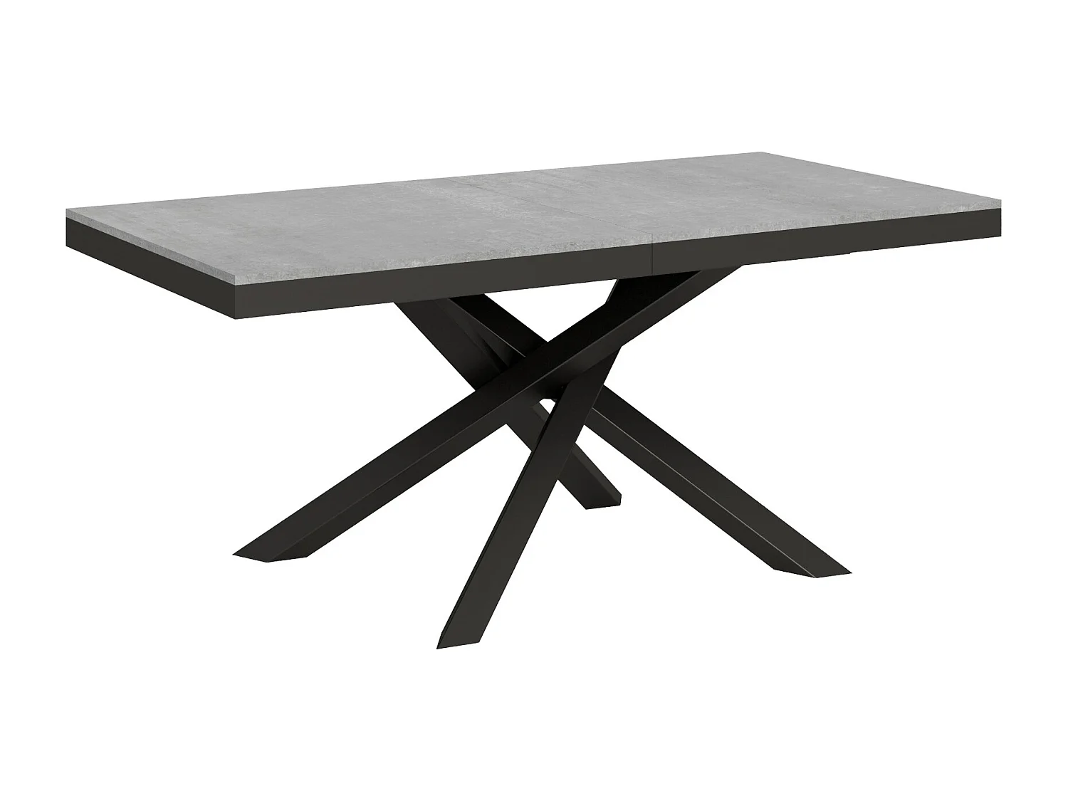 Table extensible 180/440x90 cm Volantis Evolution gris béton cadre et pieds anthracite