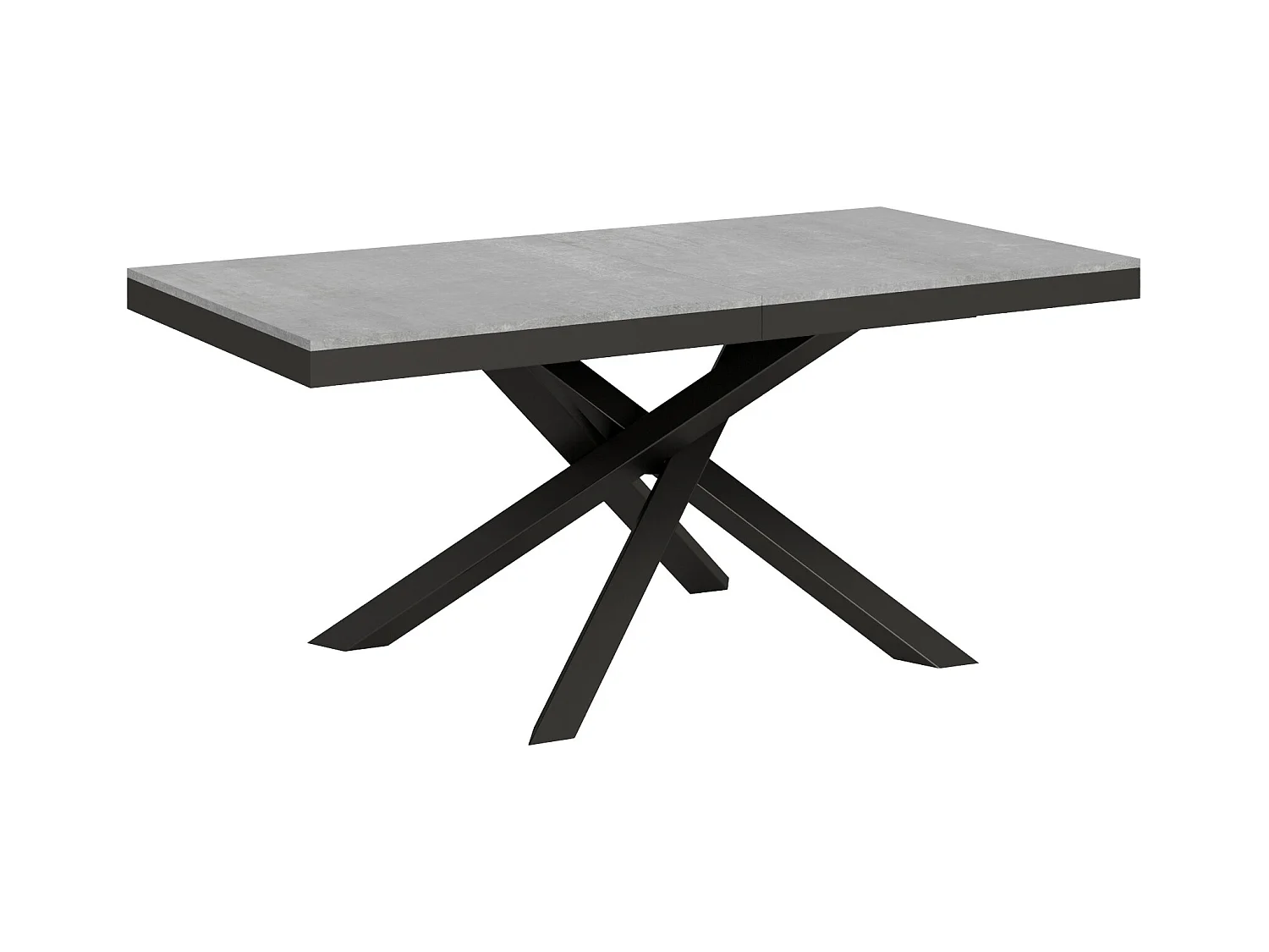 Table extensible 90x180/440 cm Volantis Evolution Gris Béton cadre Anthracite
