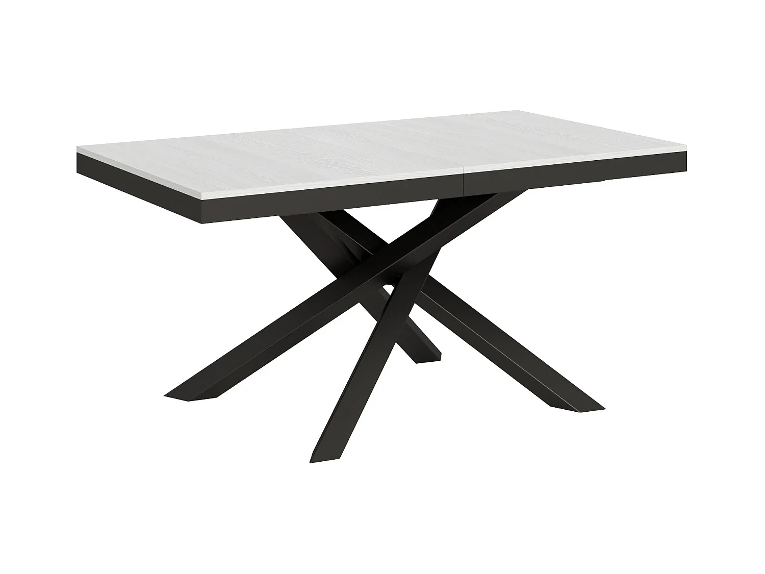 Table extensible 90x160/264 cm Volantis Evolution Frêne Blanc cadre Anthracite