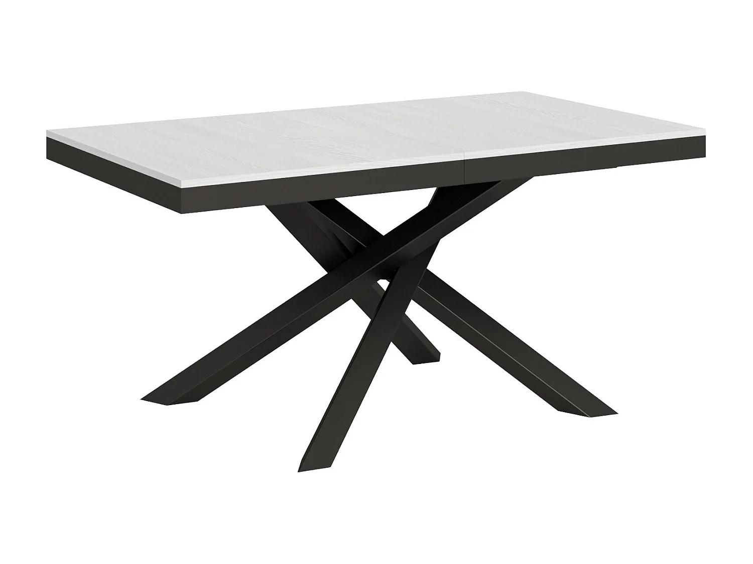 Ausziehtisch 160/264x90 cm Volantis Evolution Esche weiß Gestell und Füße Anthrazit