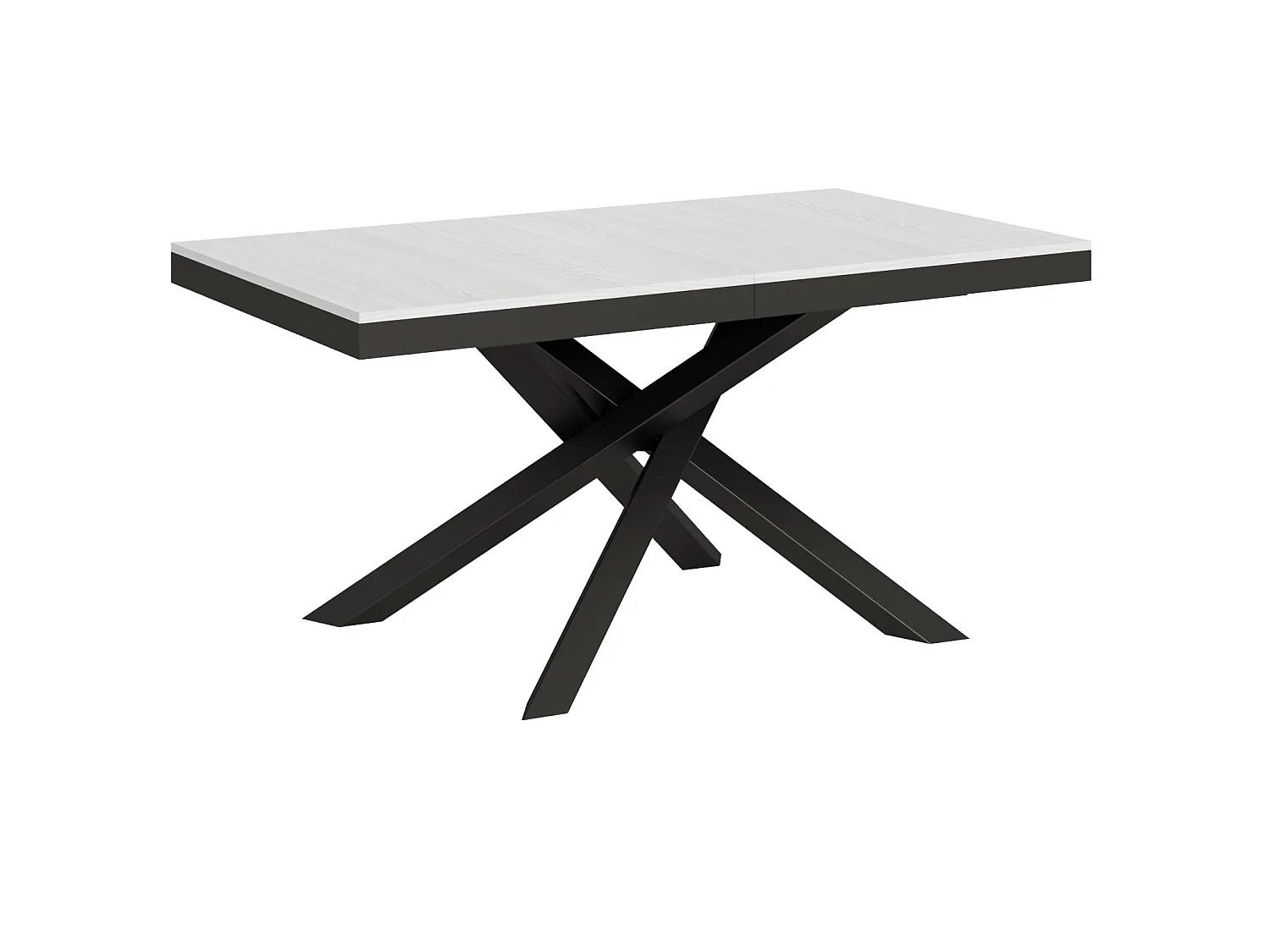 Ausziehtisch 160/264x90 cm Volantis Evolution Esche weiß Gestell und Füße Anthrazit