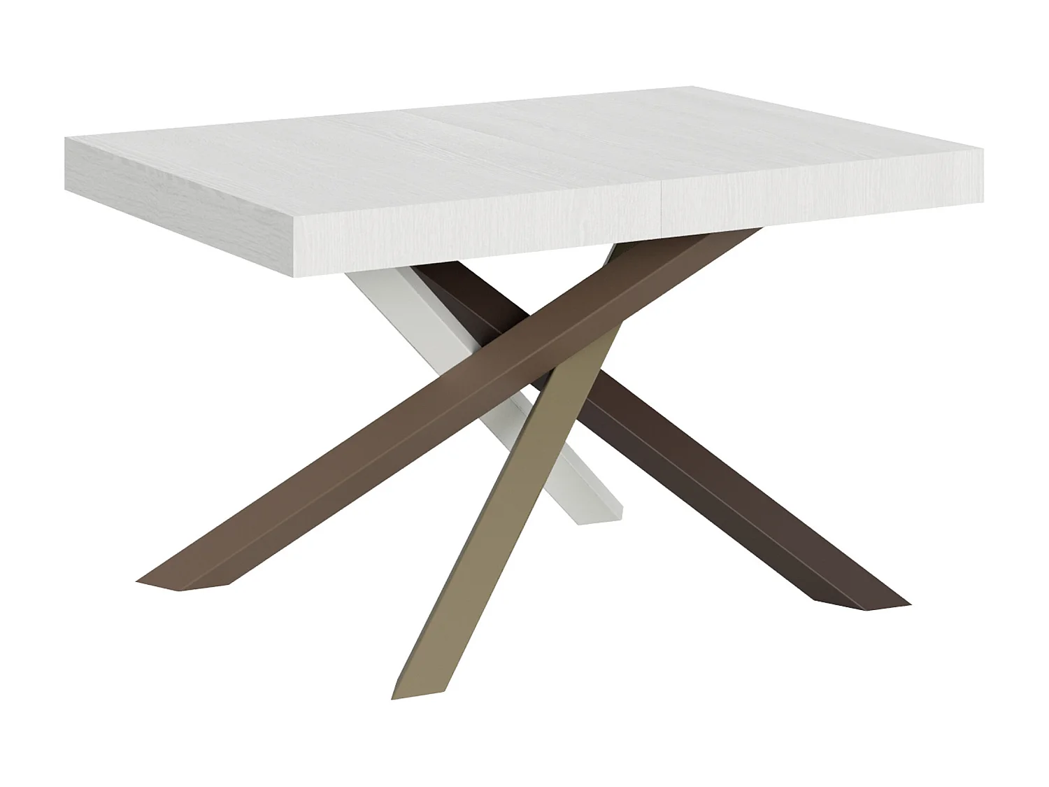Table extensible 130/234x90 cm Volantis frêne blanc pieds multicolore 4/C