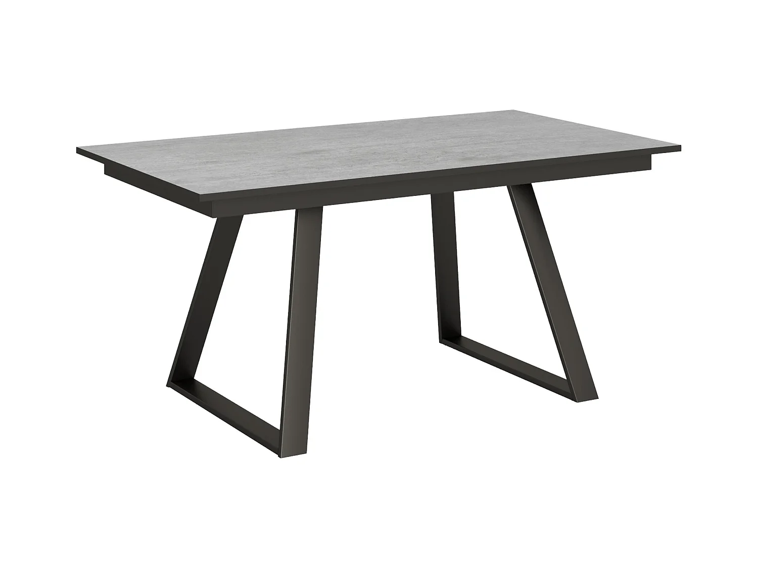 Table extensible 90x160/220 cm Bernadette Gris Béton cadre Anthracite