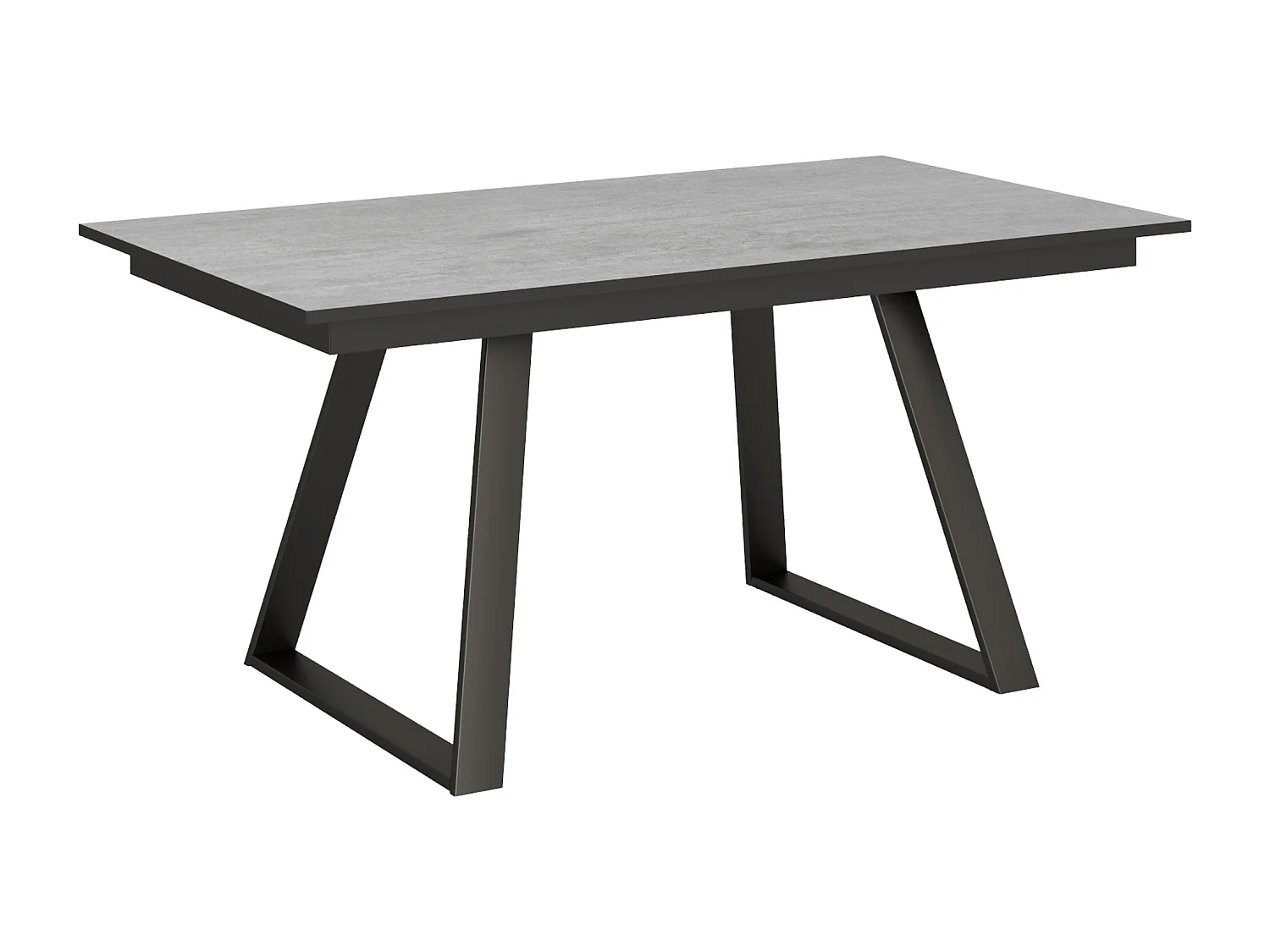 Mesa de jantar extensível 90x160/220 cm Bernadette Cimento quadro Antracite