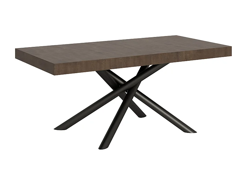 Mesa de jantar extensível 90x180/284 cm Famas Nogueira quadro Antracite