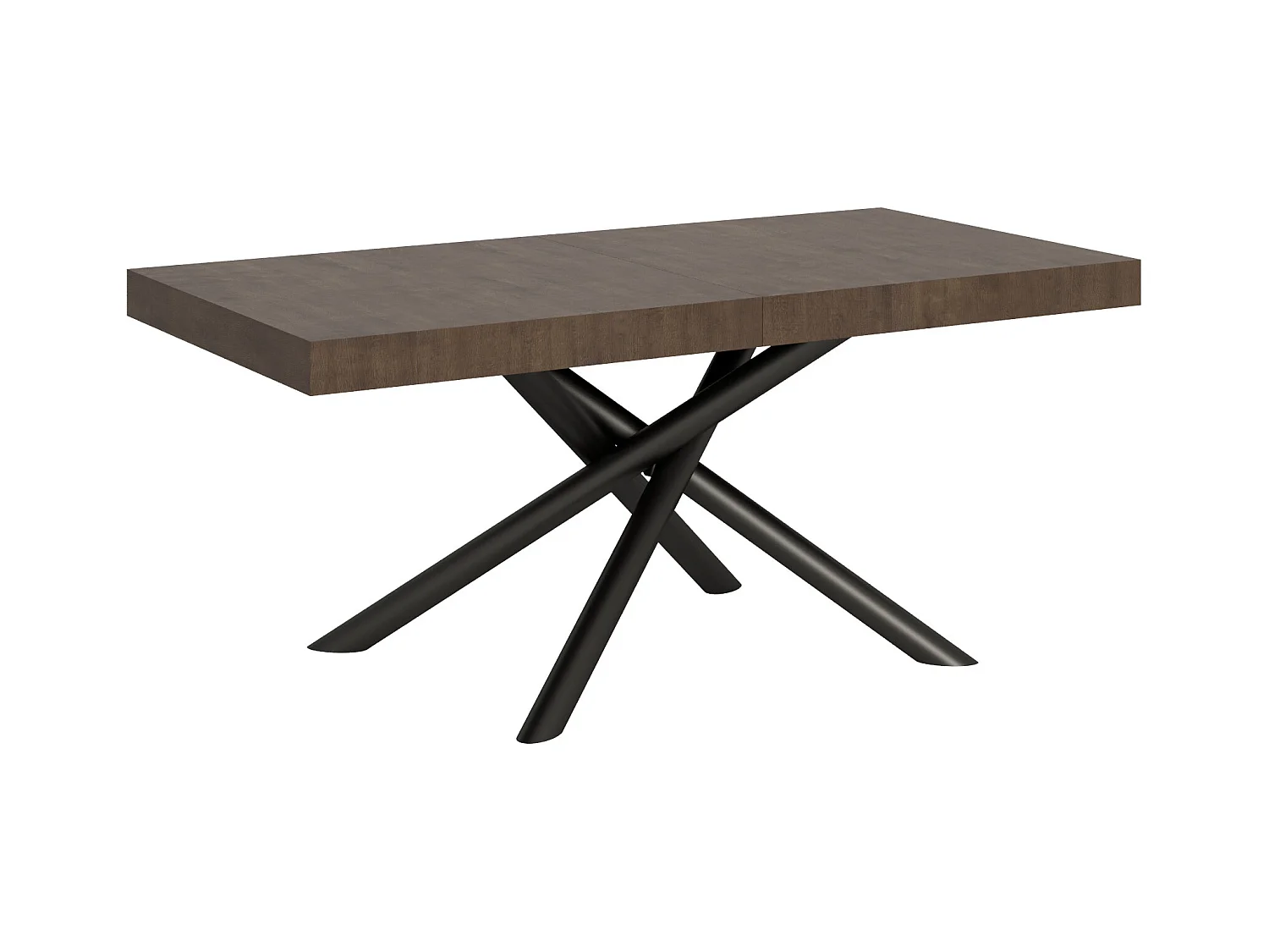Table extensible 90x180/284 cm Famas Noyer cadre Anthracite