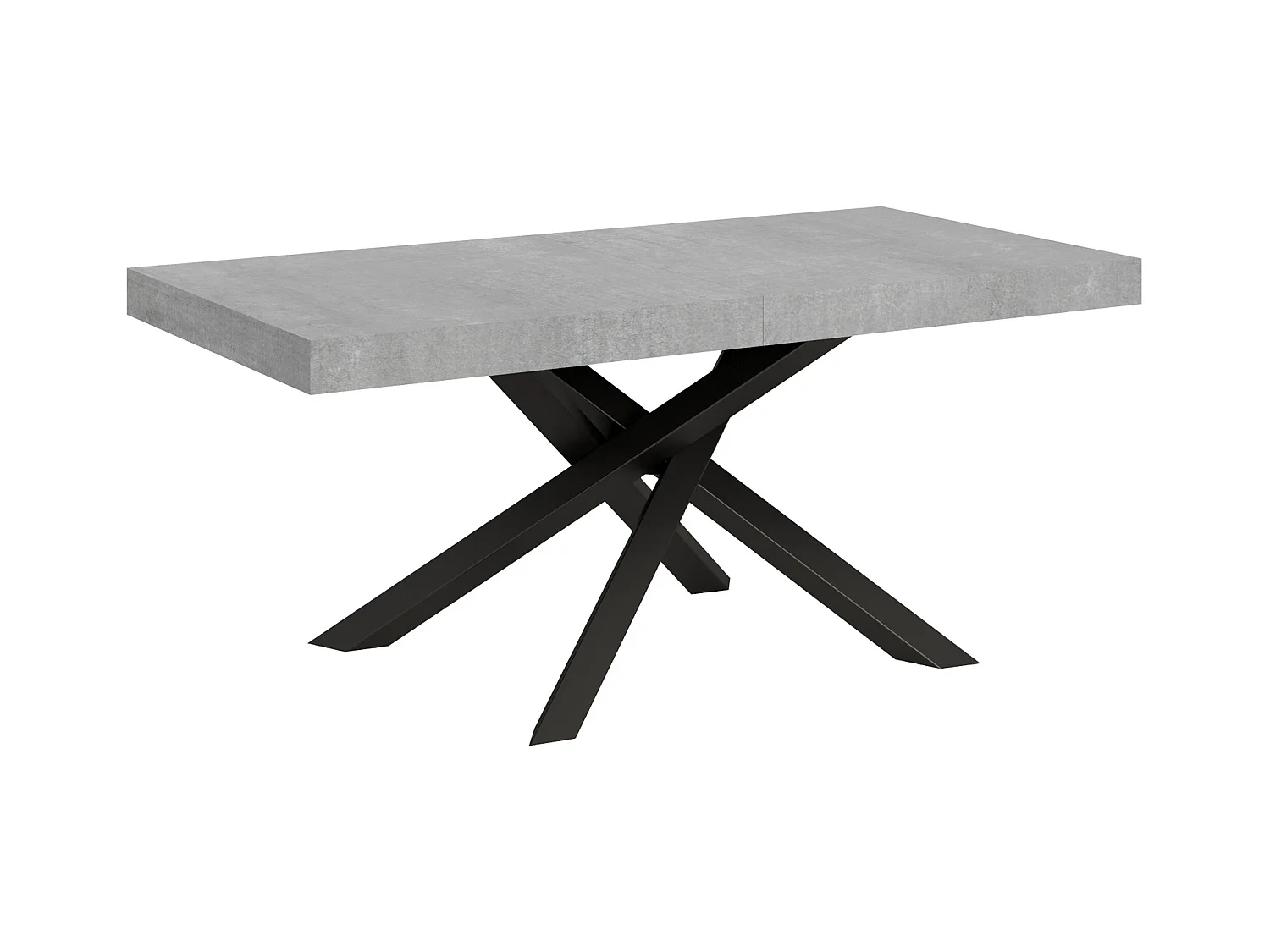 Table extensible 90x180/284 cm Volantis Gris Béton cadre Anthracite