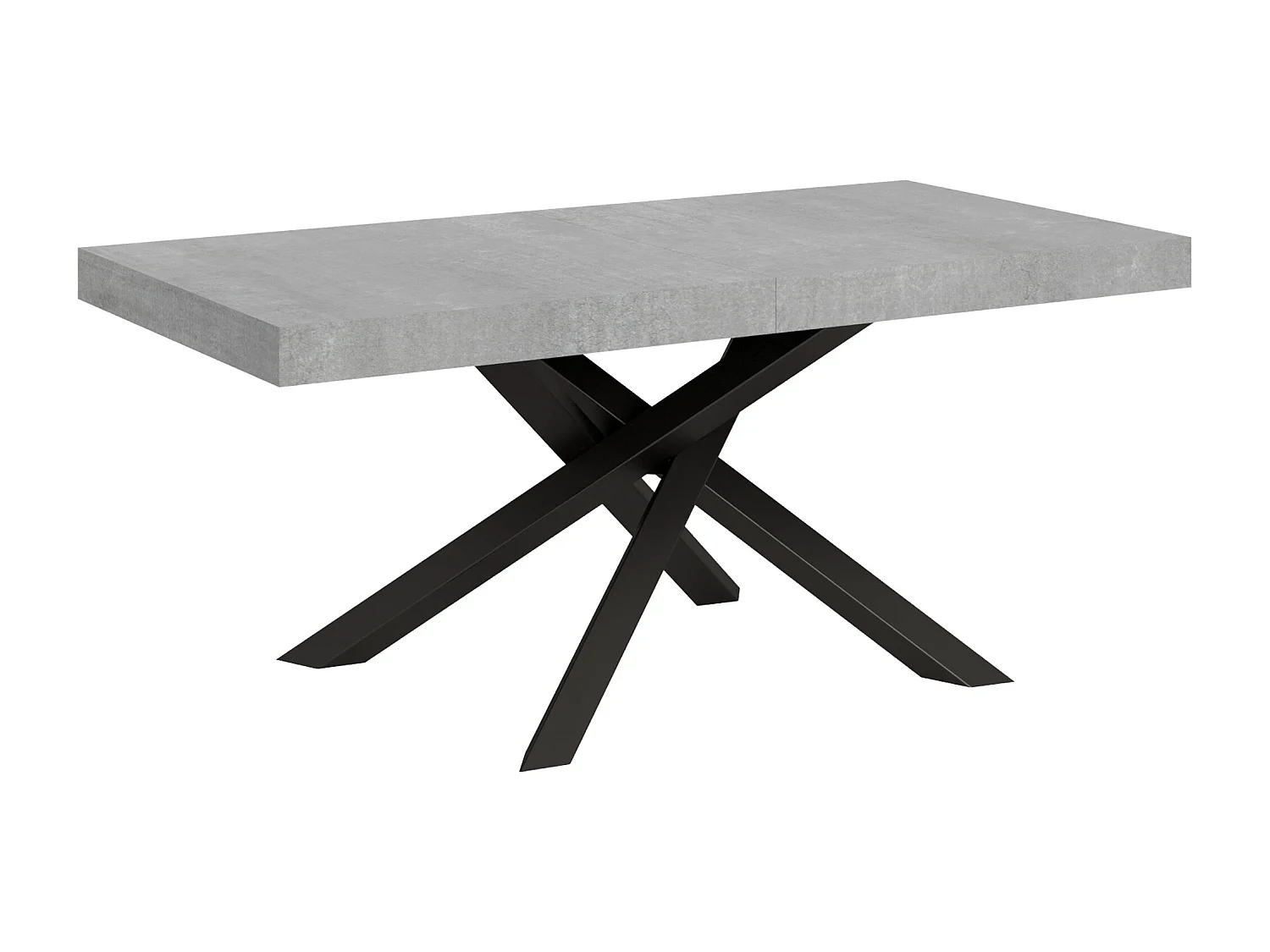 Mesa de jantar extensível 180/284x90 cm Volantis cimento pernas antracite