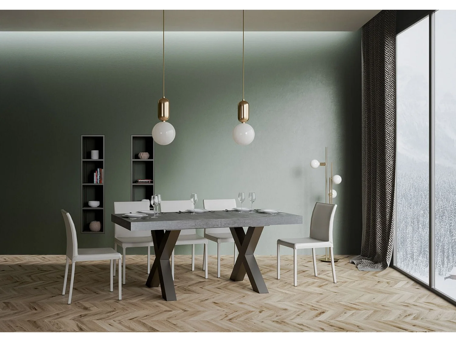 Tavolo allungabile 90x180/440 cm Traffic cemento