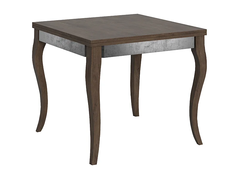 Table extensible portefeuille 90x90/180 cm Olanda Librox Noyer cadre gris