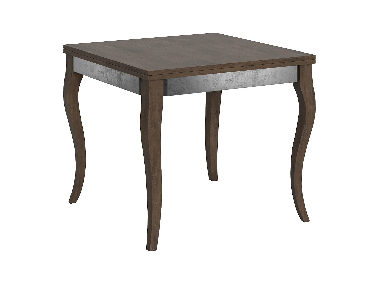 Table extensible portefeuille 90x90/180 cm Olanda Librox Noyer cadre gris