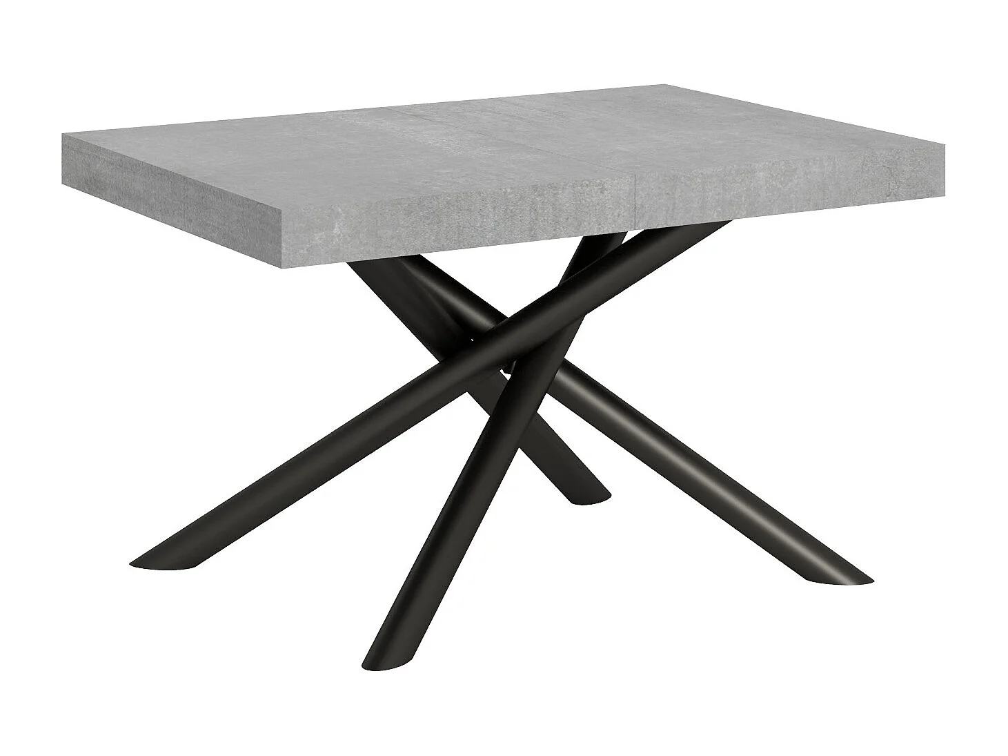 Table extensible 90x130/234 cm Famas Gris Béton cadre Anthracite
