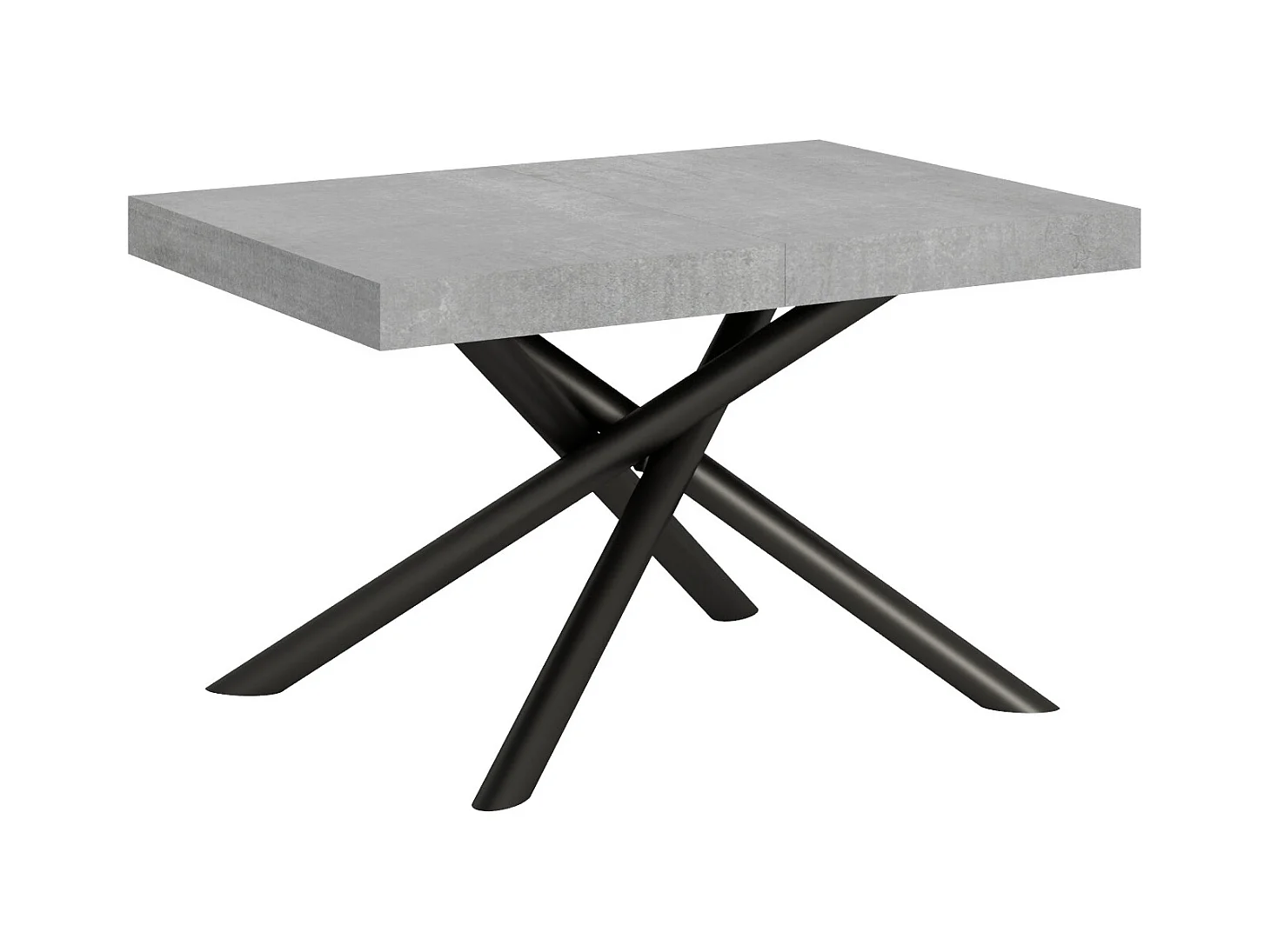 Table extensible 90x130/234 cm Famas Gris Béton cadre Anthracite