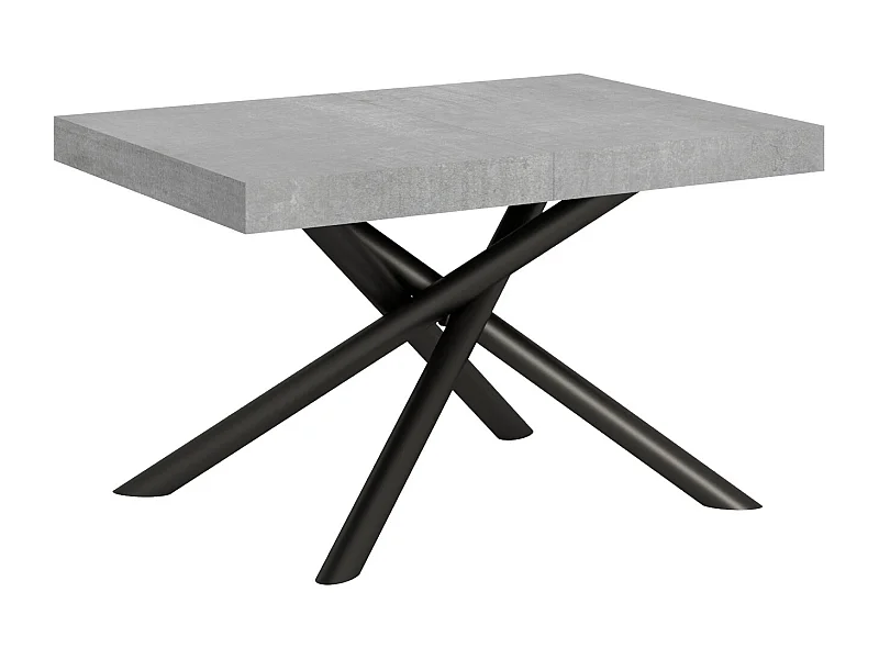 Table extensible 90x130/234 cm Famas Gris Béton cadre Anthracite