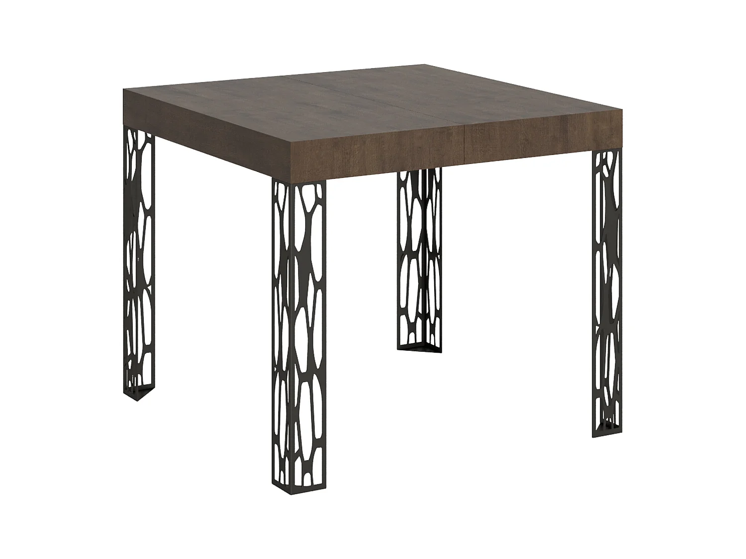 Uitschuifbare tafel 90x90/246 cm Ghibli walnoot frame antraciet