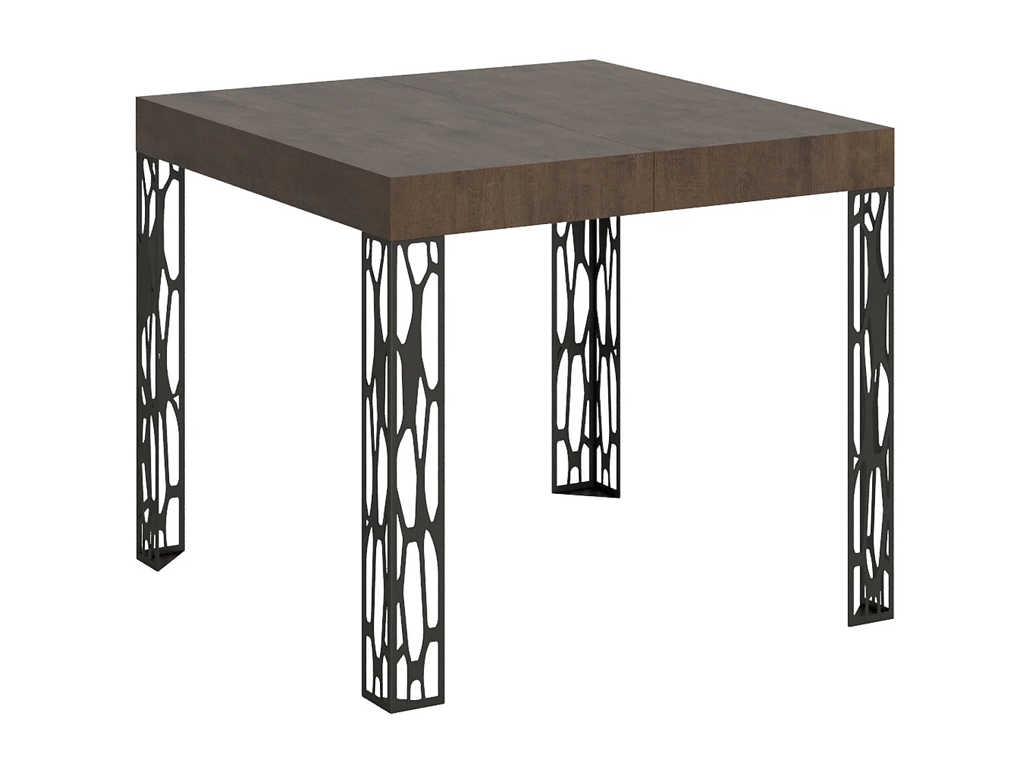 Table extensible 90x90/246 cm Ghibli Noyer cadre Anthracite