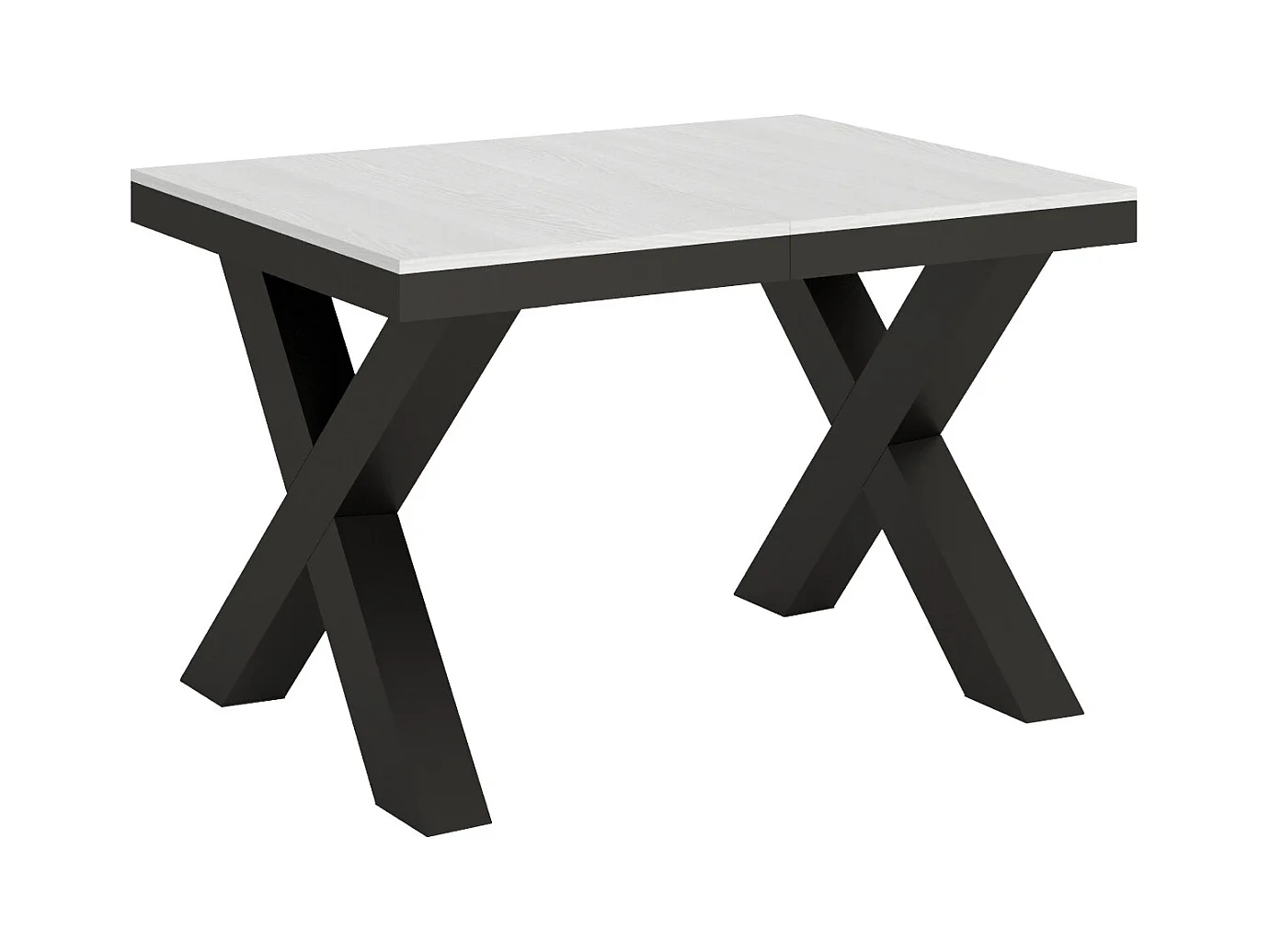 Table extensible 90x120/224 cm Traffic Evolution Frêne Blanc cadre Anthracite