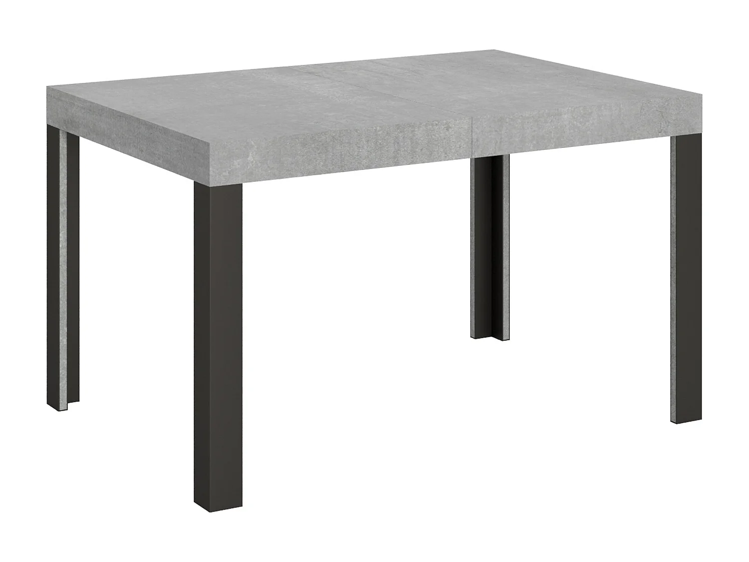 Table extensible 90x130/234 cm Linea Gris Béton cadre Anthracite