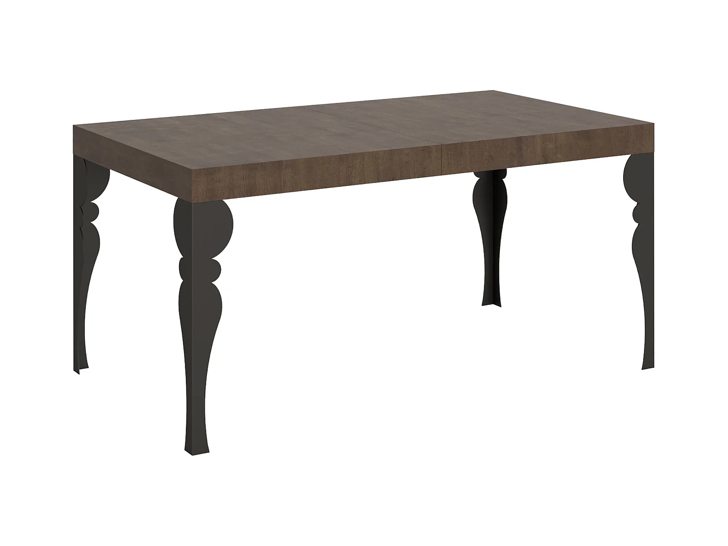 Uitschuifbare tafel 90x160/264 cm Paxon Walnoot Antraciet frame