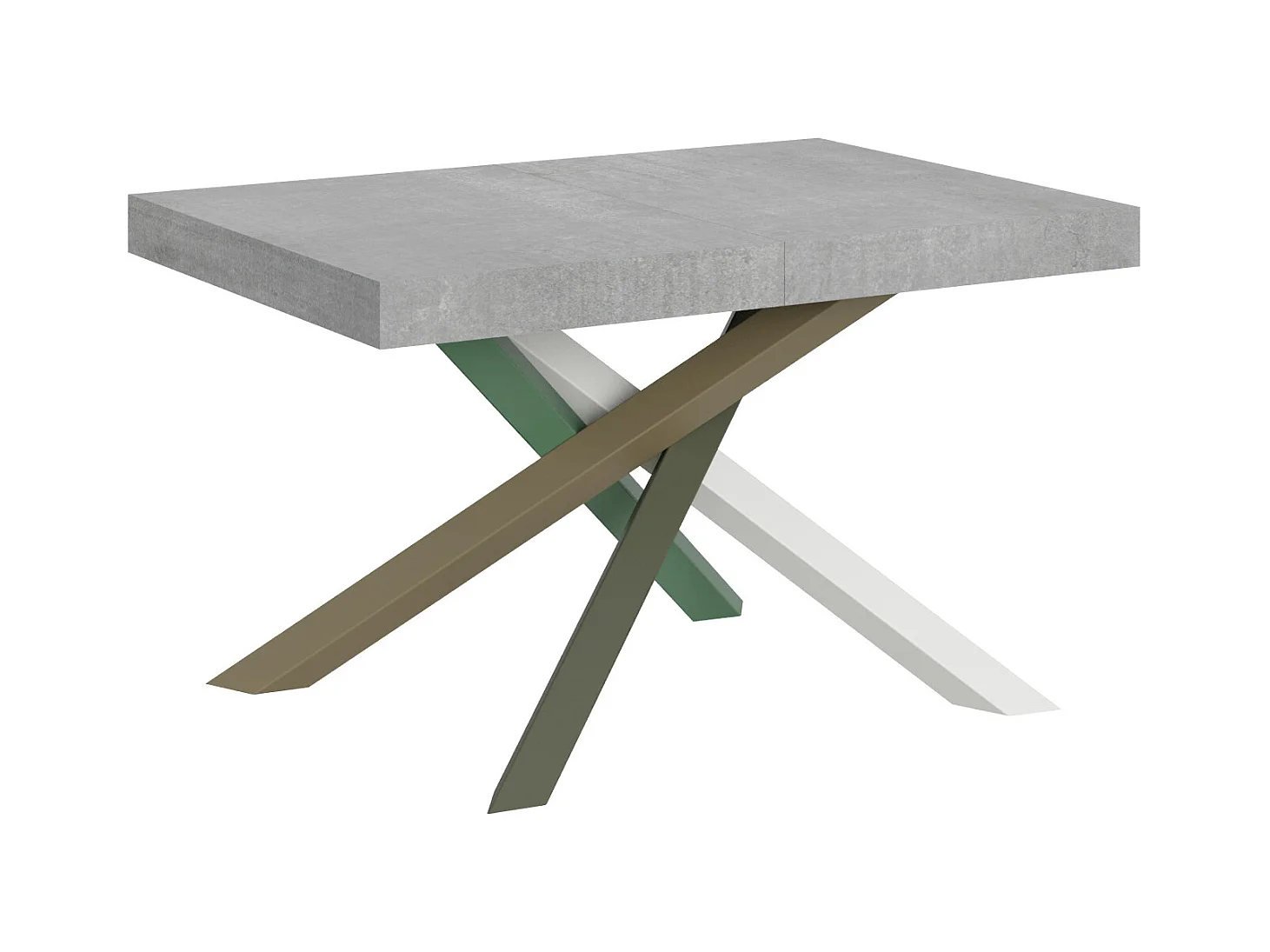 Table extensible 90x130/390 cm Volantis Gris Béton cadre 4/A