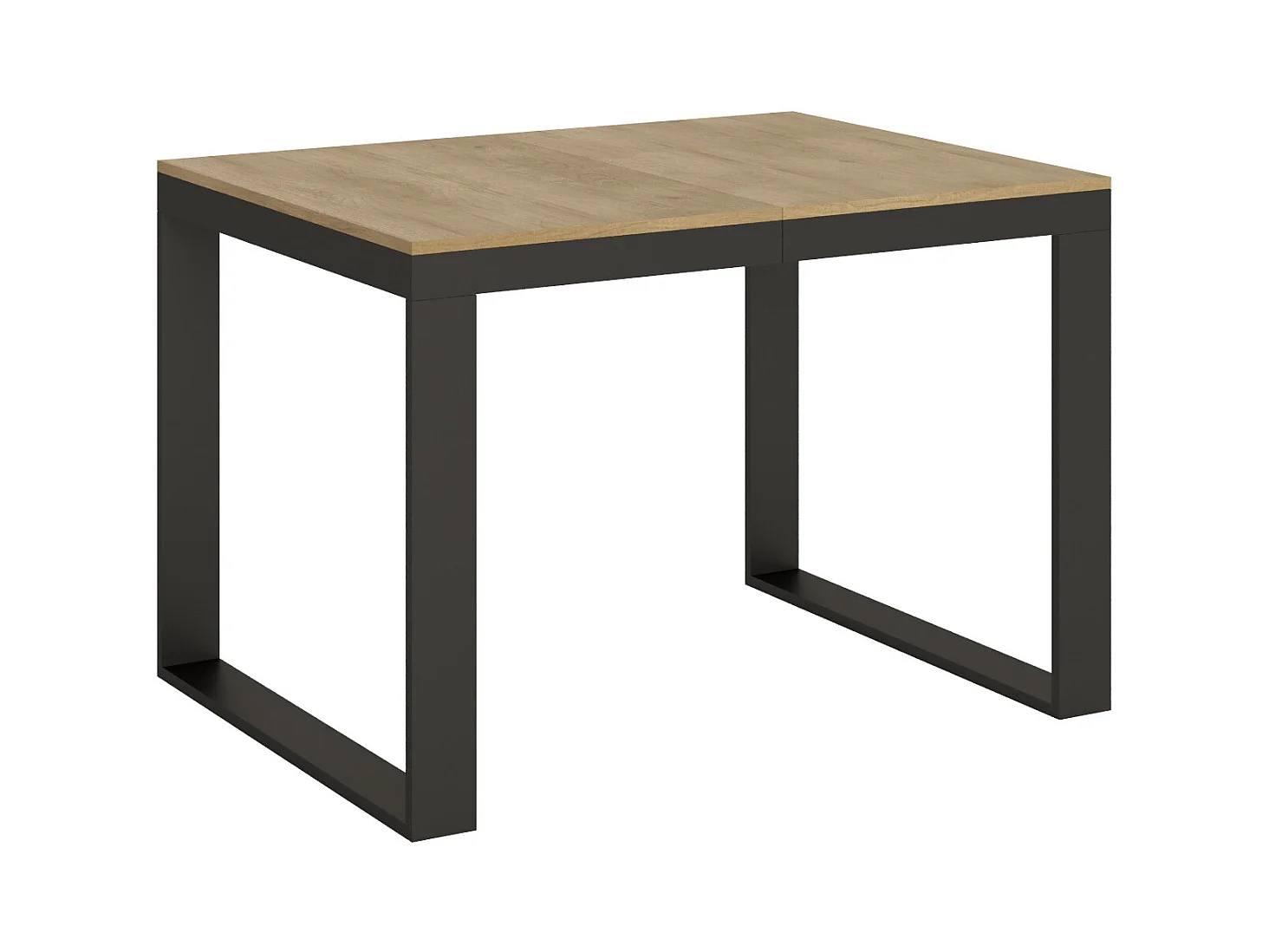 Table extensible 90x120/224 cm Tecno Evolution Chêne Nature cadre Anthracite